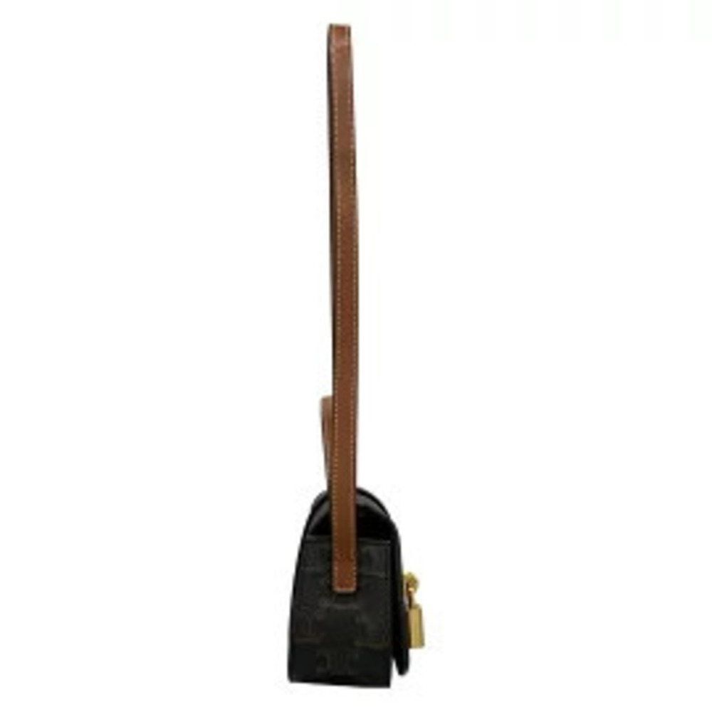 Celine Taboo Shoulder Bag Black Brown Leather